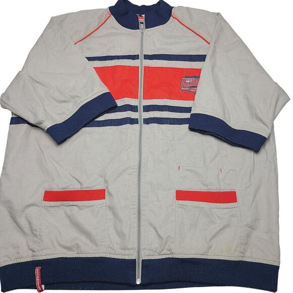 Vintage Rocawear 3/4 Sleeve Jacket Full Zip Men's Size XL Tan Red Blue 90's Read - Picture 1 of 13